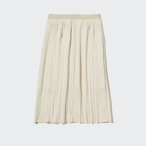 Uniqlo Cream Midi Pleated Skirt